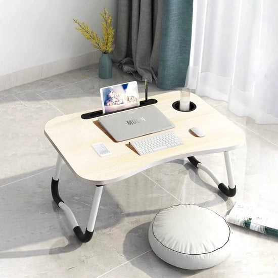 Tavolo da letto pieghevole, tavolo da notte per letto, tavolo da colazione con gambe pieghevoli 60 x 40 x 28 cm