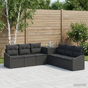 Set di divani 7 pz Nero Rattan sintetico e Acciaio 3448734