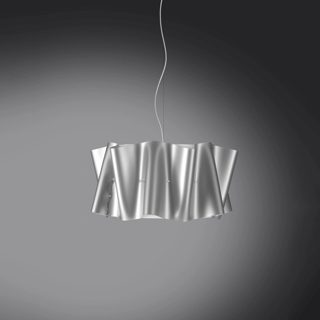 Sospensione Moderna Folio Polilux ® Argento E Metallo Cromo 1 Luce E27 D60Cm