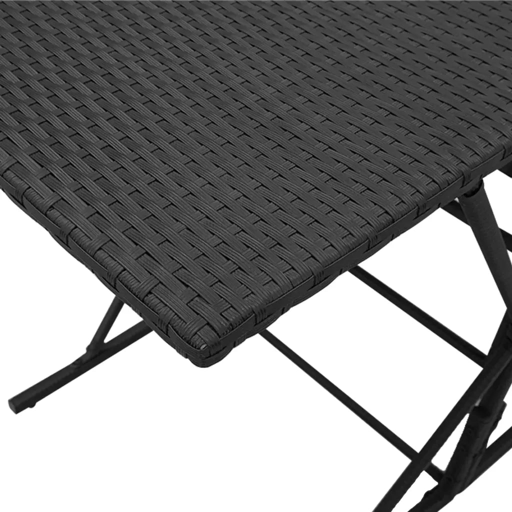 Set da Pranzo da Giardino 7 pz Nero con Cuscini in Polyrattan