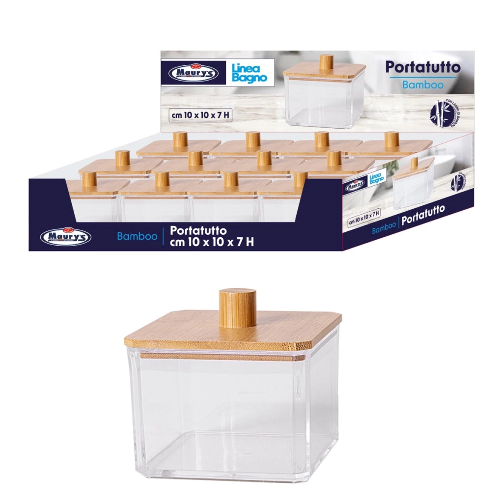 MAURY'S BEAUTY PORTATUTTO 10X10XH7 CM PLASTICA E TOP BAMBOO