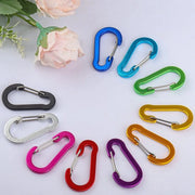 Set di 10 Haeci Karabiniere Mini in Alluminio, a forma di D, Leggeri, Ideali per Campeggio/Pesca/Escursione