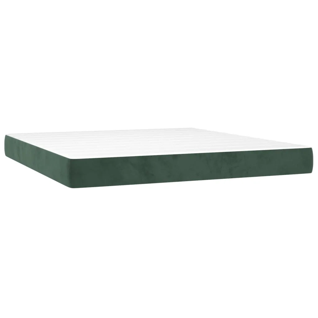 Materasso a Molle-Materasso per letto Verde Scuro 160x200x20 cm in Velluto