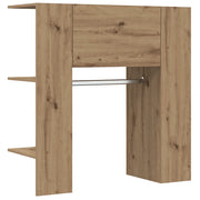 Elegante mobiletto da ingresso a parete con ripiani 97,5 x 37 x 99 cm realizzato in legno di rovere composito finitura artigianale 02_0051016