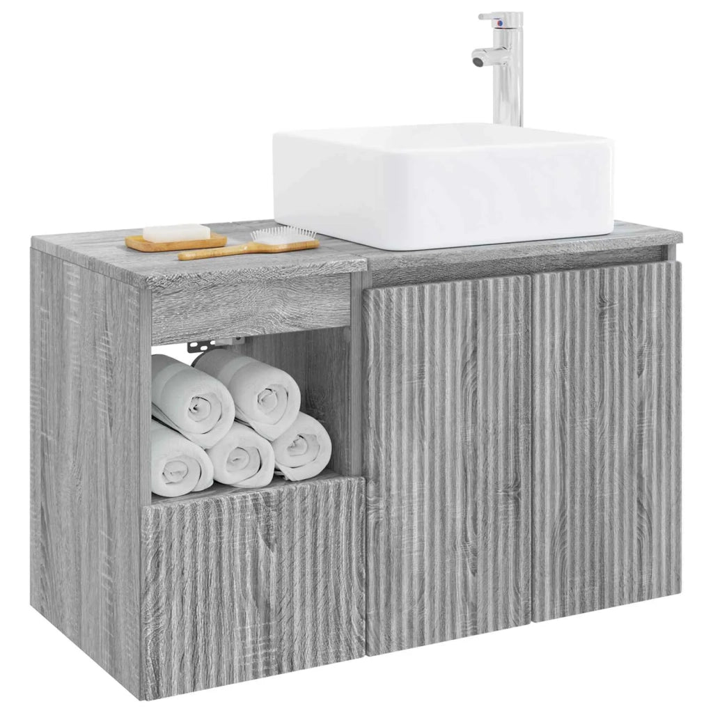 Set di mobili per il bagno 2 pz Sonoma grigio 3404070