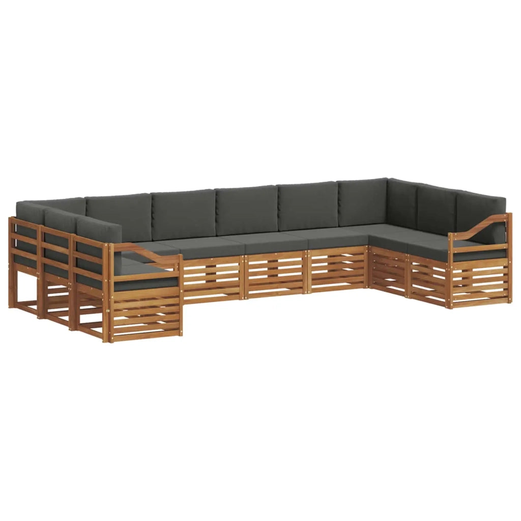 Set divano sezionale con cuscino 10 pcs Naturale e Antracite 3375577