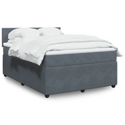 Giroletto a Molle con Materasso Grigio Scuro 140x190 cm Velluto 3287735