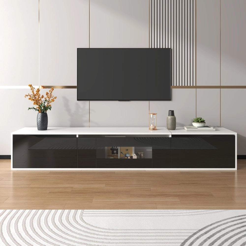 Mobile TV e Vetrina ¨C Xylo ¨C Nero Lucido e Bianco, LED Colore