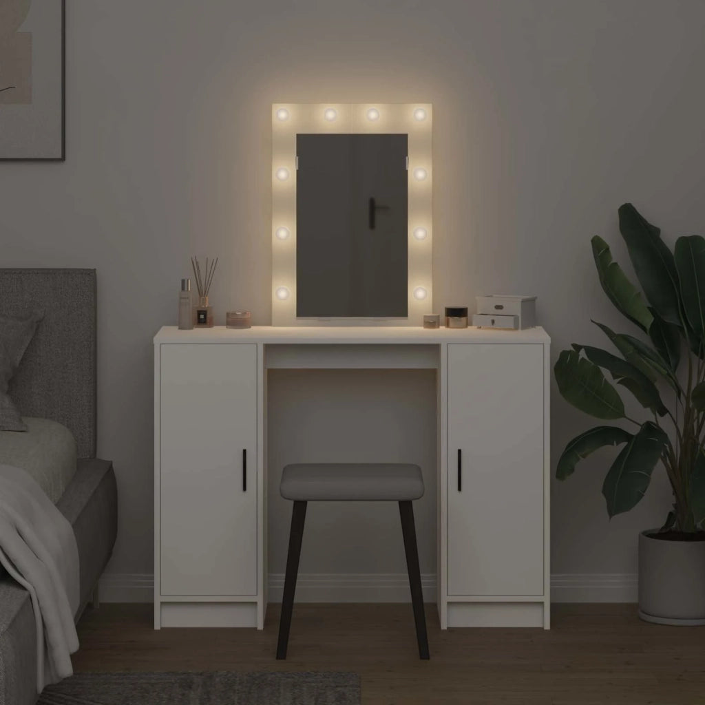Tavolo da Trucco Bianco 102 x 33 x 135 cm Legno multistrato 865181