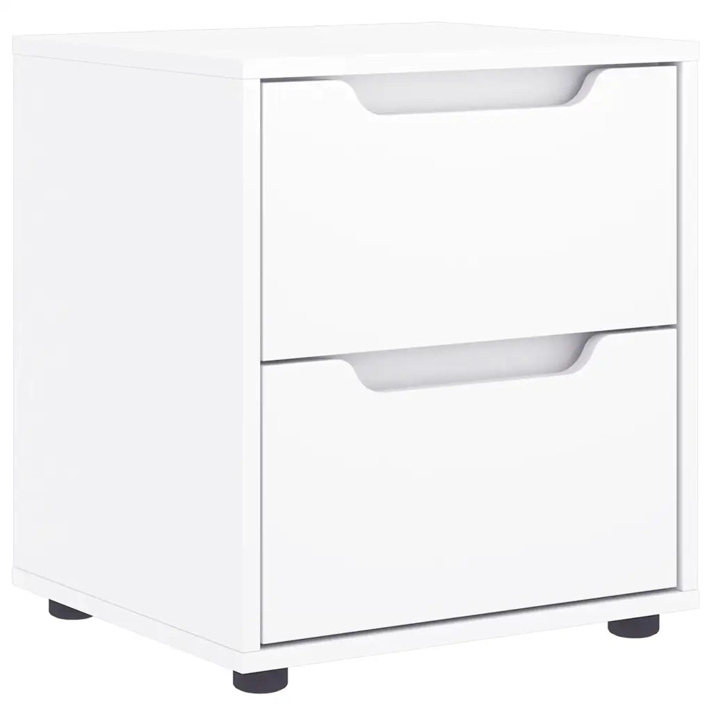 Comodino | Armadio da Notte | Mobiletto da notte VISNES Bianco 45x40x50 cm in Legno Multistrato