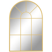 Specchio da Parete ad Arco 91x2x60 cm Stile Moderno in Vetro e Metallo Oro