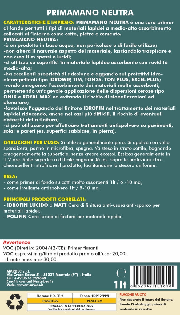 Primer PRIMAMANO NEUTRA   1LTx6Pz