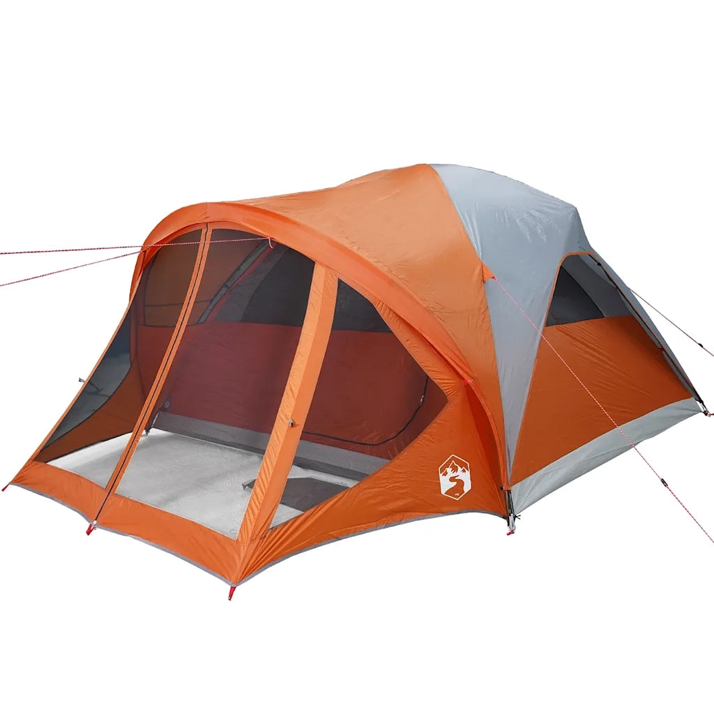 Tenda Familiare a Tunnel 6Persone Grigia Arancione Impermeabile