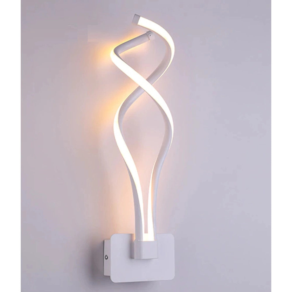 Trade Shop - Applique Led Da Parete 18w Moderna Intrecciato Bianco Lampada Luce Naturale 00107 -