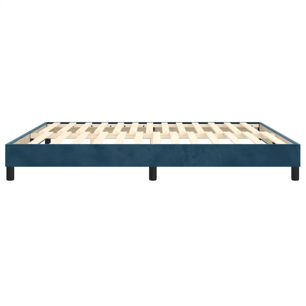 Struttura Letto a Rete a Molle-Giroletto Blu Scuro 160x200 cm in Velluto 329722