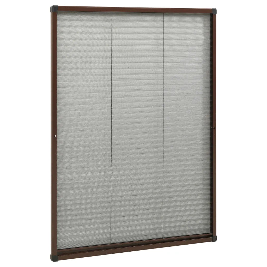 Zanzariera Plissettata Finestre in Alluminio Marrone 80x120 cm 148655