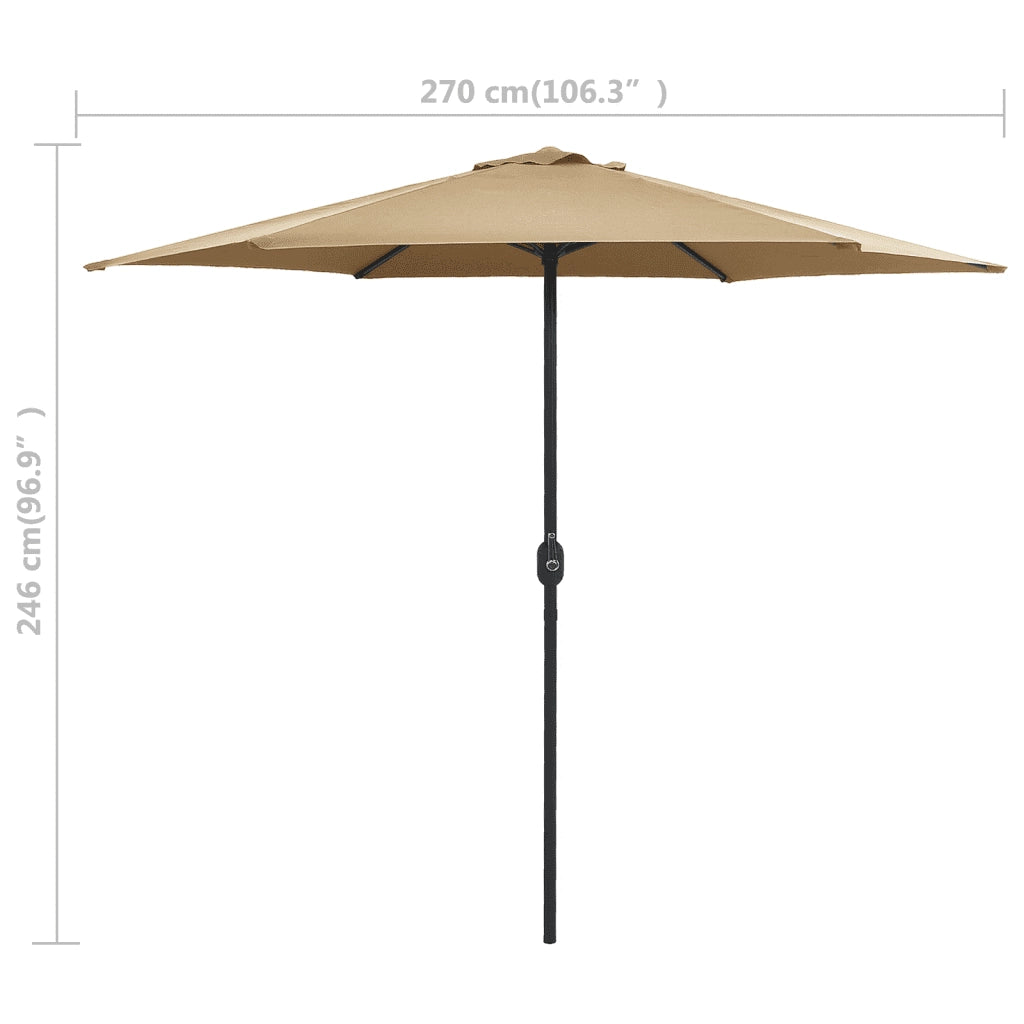 Ombrellone da Esterni con Palo in Alluminio 270x246 cm Talpa 47347