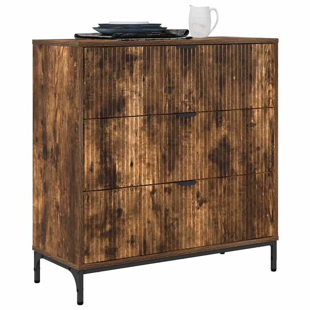Credenza | Madia | Buffet da pranzo | Armadio da pranzo Rovere fum¨¦ 79,5 x 33 x 82 cm Legno multistrato