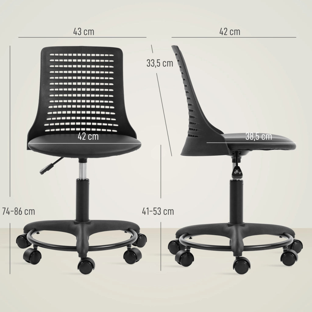 Sedia da Ufficio Girevole ¨C zephmum ¨C Nero, Schienale Traforato, Altezza Regolabile