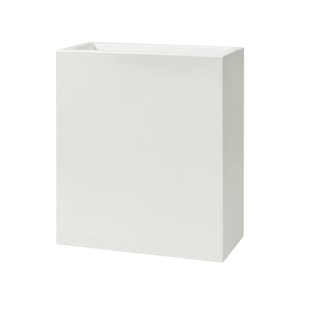 Vaso Rettangolare Indoor e Outdoor Tera Schio Tower Maxi Chalk 78,5x39 cm in Plastica Bianco Gesso
