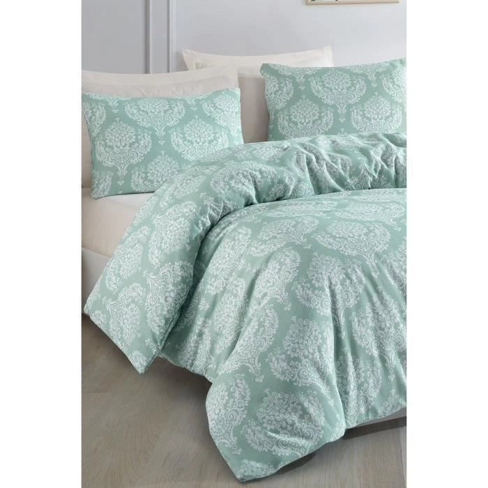 Completo letto - 1 copripiumino 220 x 240 cm + 2 federe 60 x 60 cm - 65% cotone, 35% poliestere - Verde