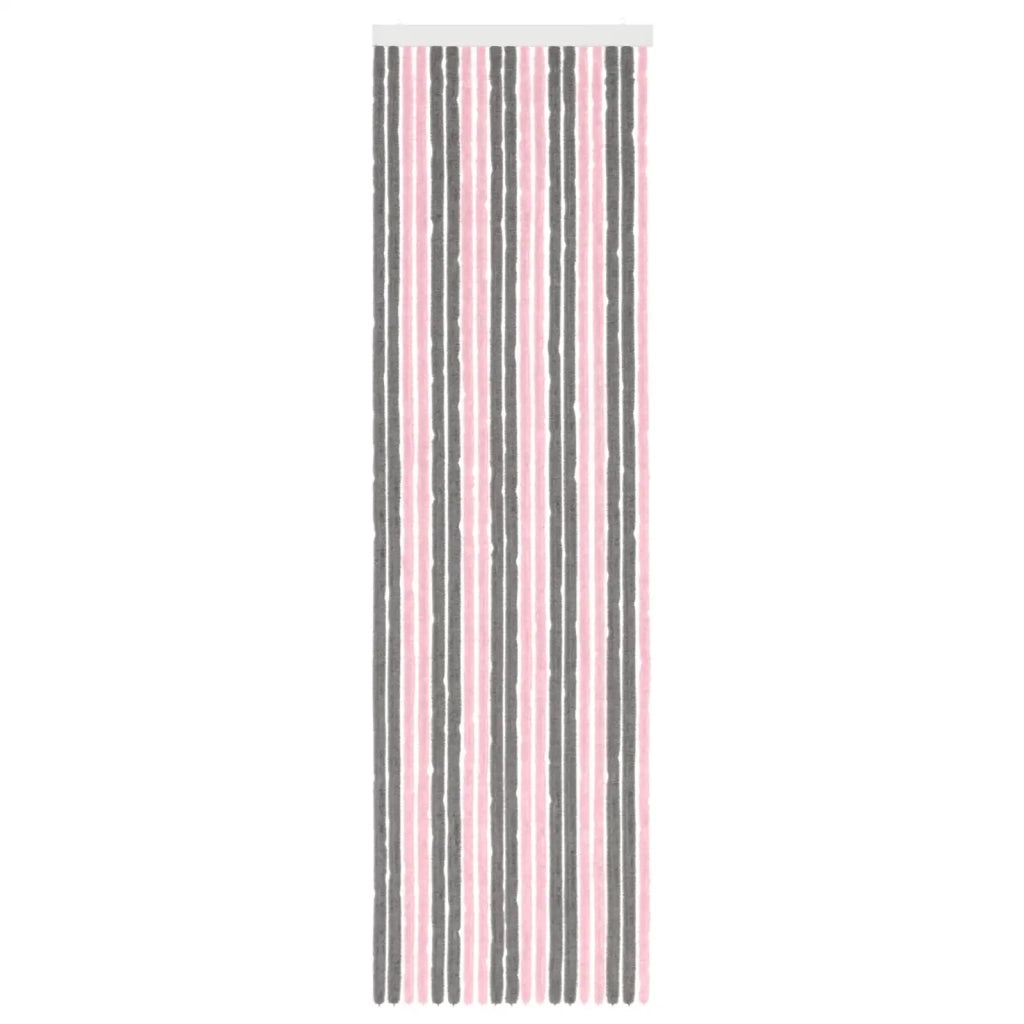 Tenda per insetti in chenille Grigio Argento e Rosa 56 x 200 cm 42034438