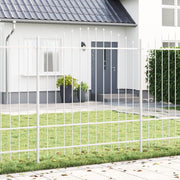 Recinzione da Giardino  con Punta a U Bianco 5,1x1,75 m Acciaio