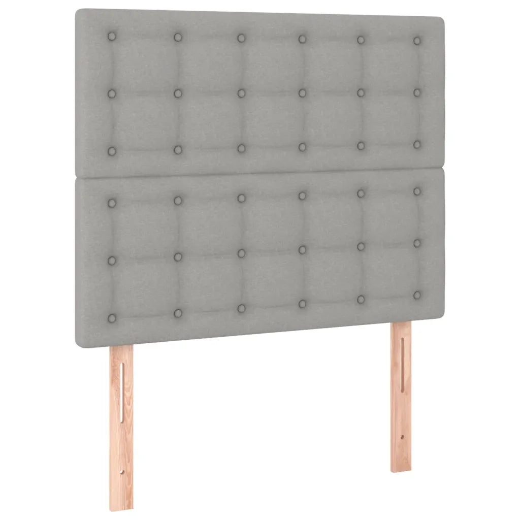 Giroletto con Testiera-Struttura Letto con testiera Grigio Chiaro 80x200 cm in Tessuto