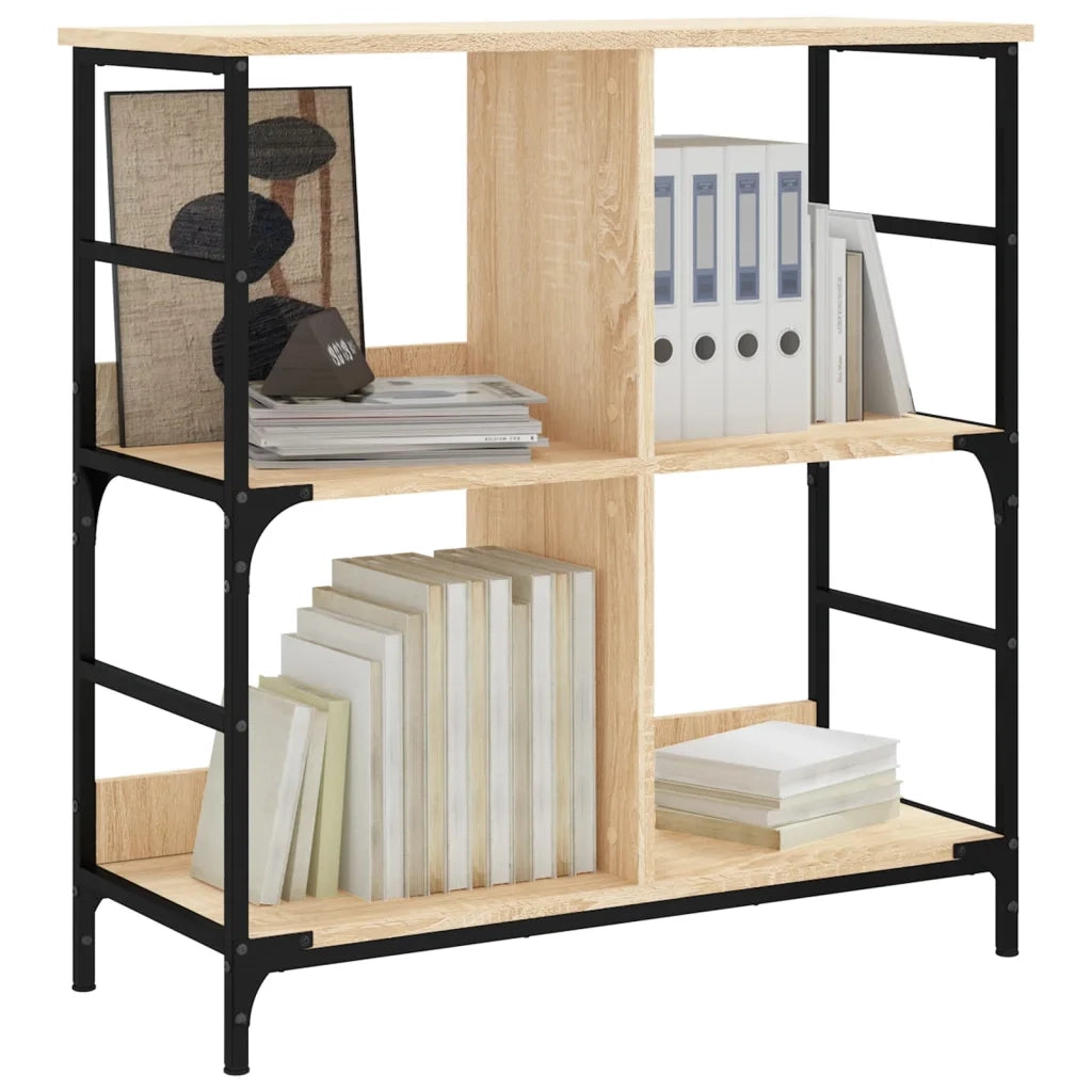 Libreria-Scaffale per Libri-Mobile di Stoccaggio Rovere Sonoma 78,5x33x82 cm in Legno Multistrato
