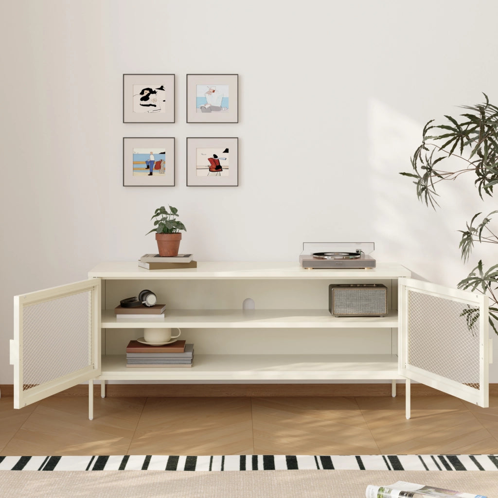 Mobile TV in metallo 120cm bianco TOM
