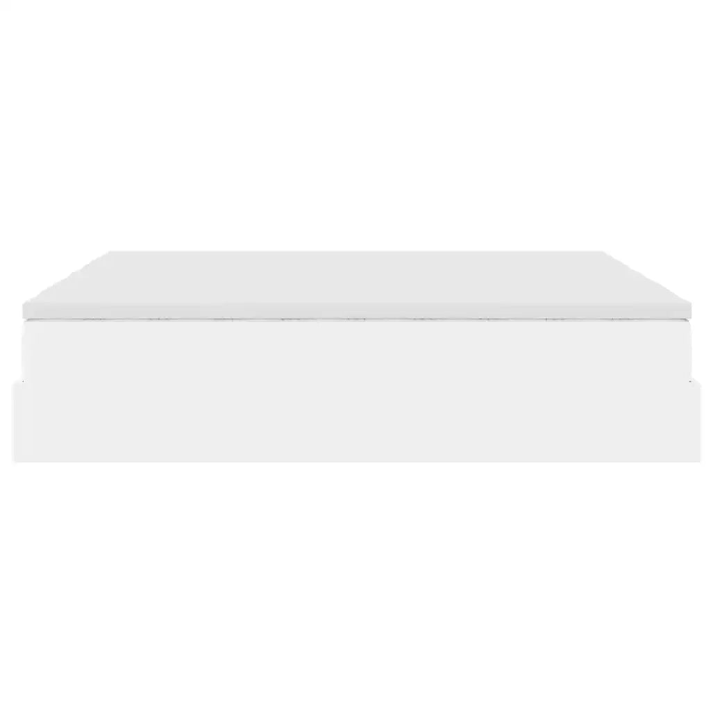 Struttura Letto Pouf con Materassi Bianco 160x200 cm Similpelle 3311220