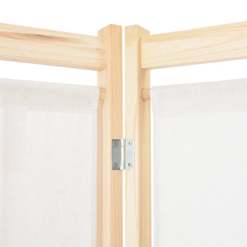 Divisorio Ambienti | Divider per stanze | Paravento a 4 Pannelli Crema 160x170x4 cm in Tessuto