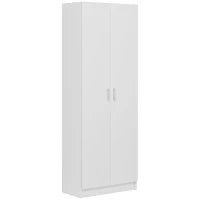 Mobile Multiuso Moderno con 5 Ripiani e Livelli Regolabili, in Legno, 60x31.5x165 cm, Bianco