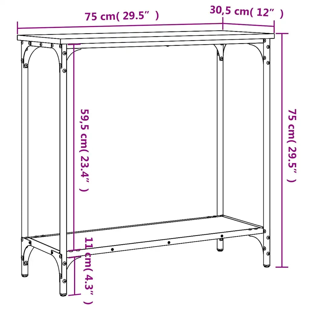 Tavolino Consolle | Tavolo d'Ingresso Grigio Sonoma 75x30,5x75 cm Legno Multistrato