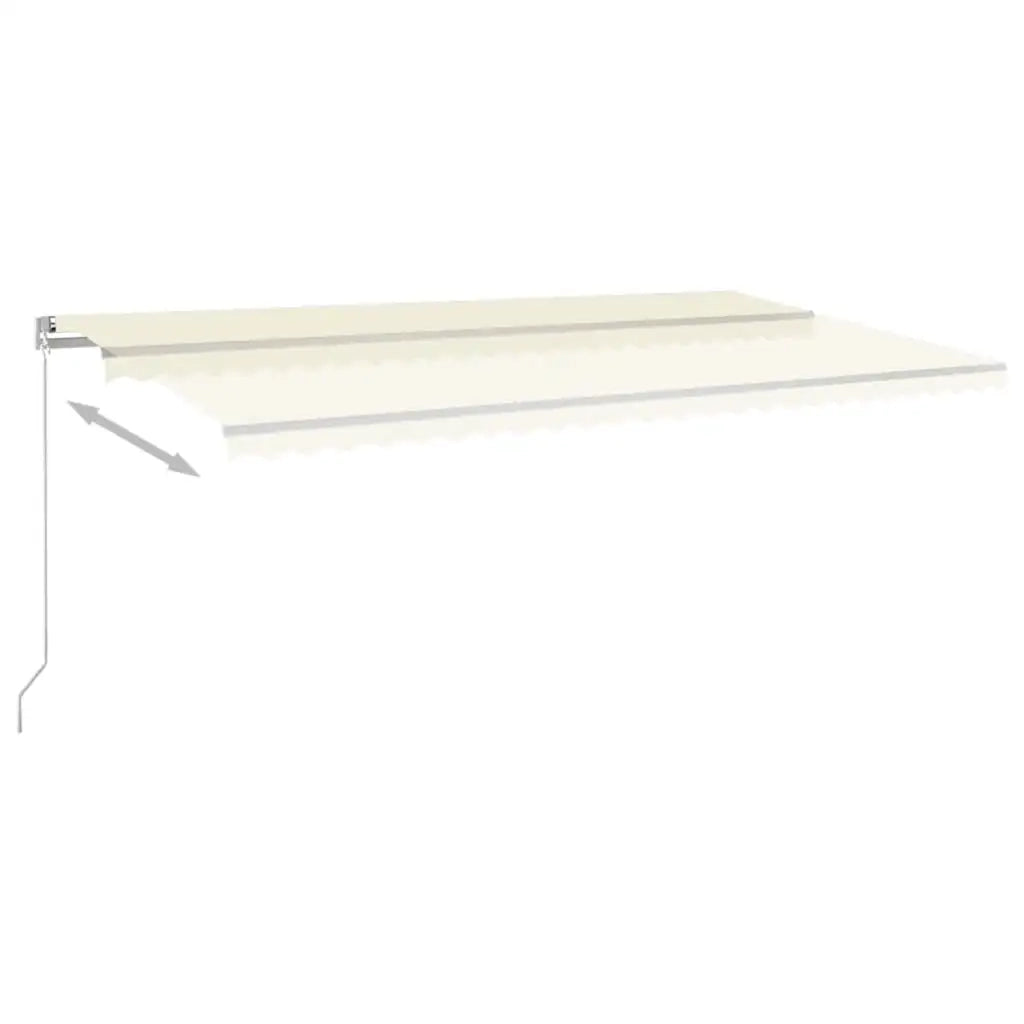 Tenda da Sole Retrattile Manuale con LED 600x300 cm Crema 3068962