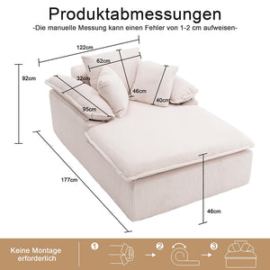Canap¨¦ inclinable - Xylo - 46 cm - Design senza telaio, ampi braccioli
