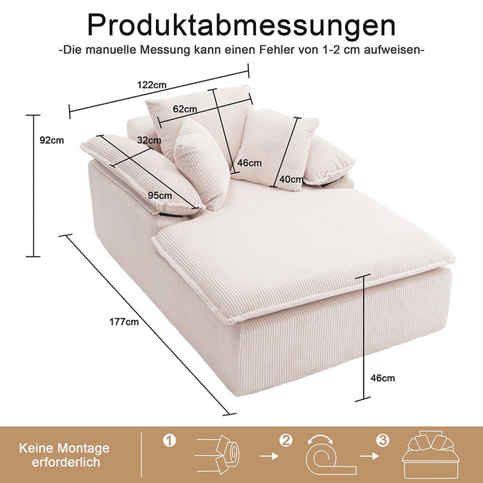 Canap¨¦ inclinable - Xylo - 46 cm - Design senza telaio, ampi braccioli