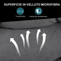 Poltrona per Salotto Girevole e Vellutata con Schienale Regolabile in 5 Posizioni, 62x70x95 cm, Grigio