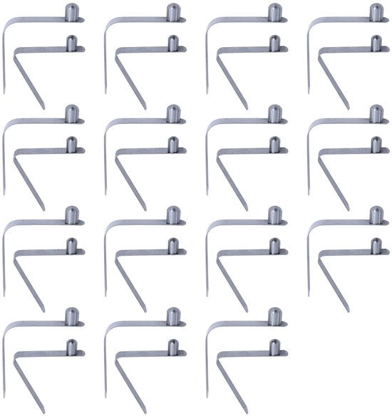 Clip V per 30 unità - Acciaio Inossidabile - Solido e Duraturo - Per Palizzate/Tende/Kayak - Facile da Installare - Resistente alla Corrosione - Morsetto