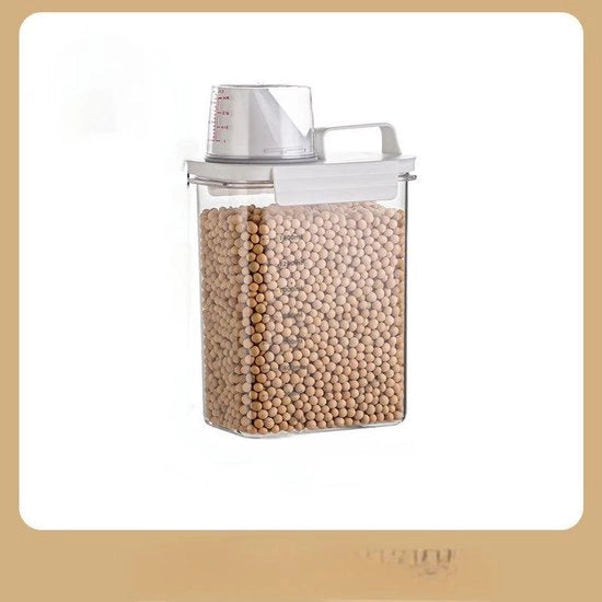 Contenitore di riserva chiuso da 1800 ml, di archiviazione multifunzionale, resistente agli insetti e all'umidità, adatto per contenitori di alimenti per gatti e cani, archiviazione cucina, cereali, 13*24*8cm - trasparente - 1800ml