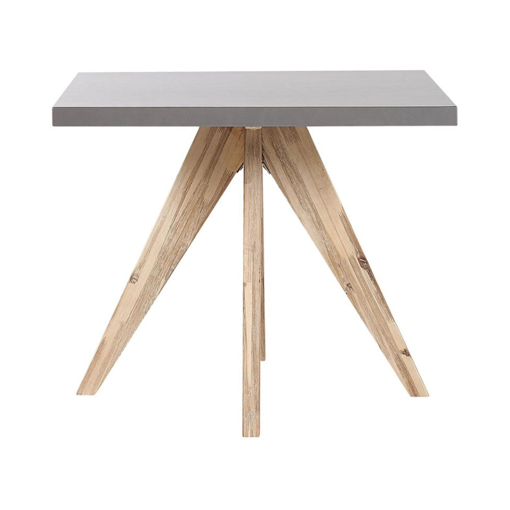 Set da Giardino Tavolo Quadrato in Cemento e 4 Sedie Beige moderno