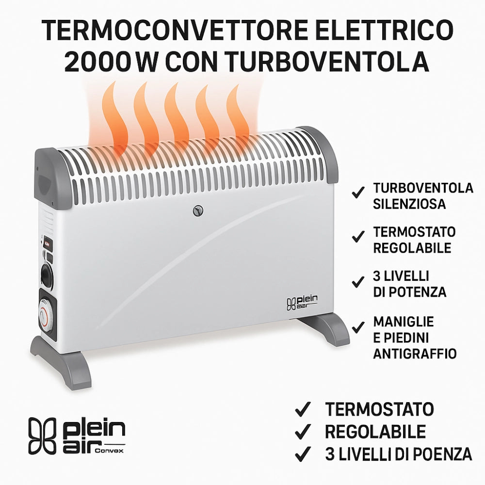 Kemper tct-2000 convex turbo termoconvettore elettrico 2000w