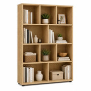 LIBRERIA IN LEGNO CON 10 RIPIANI COLORE ROVERE DIMENSIONI 90X30X140 CM