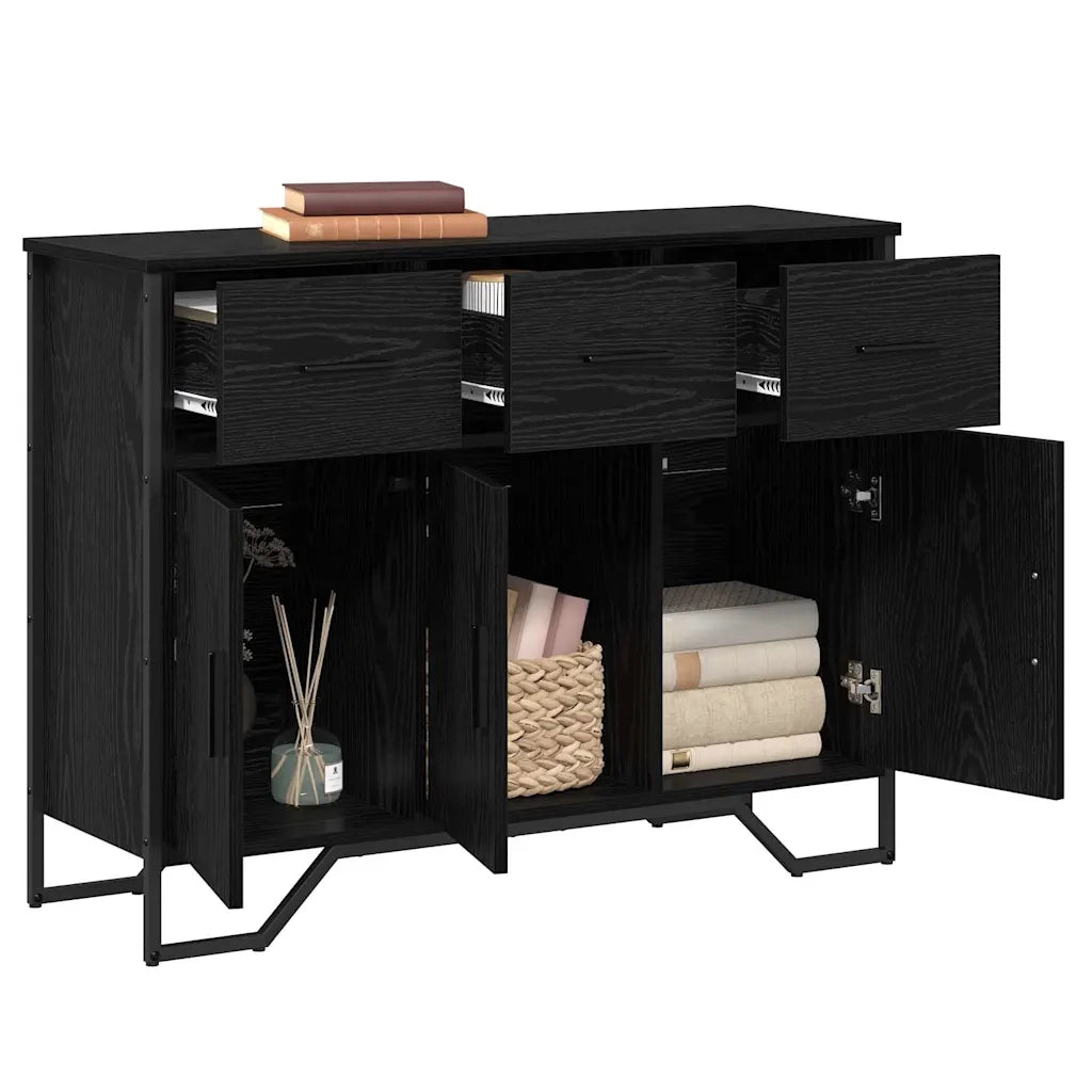 Credenza con cassetto Rovere Nero 97 x 32,5 x 74,5 cm 868778