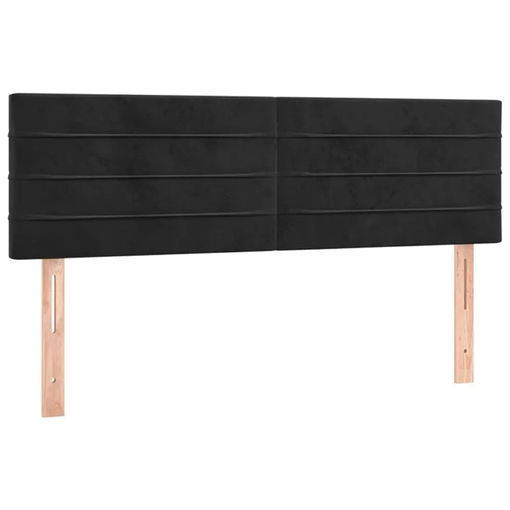 Testiera | Testata Nero 144x5x78/88 cm in Velluto