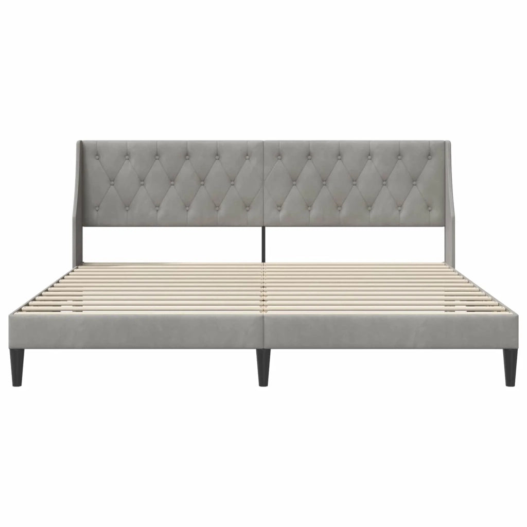 Struttura del letto-Giroletto Grigio chiaro 200 x 200 cm Velluto 927823