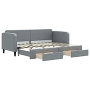 Divano letto | Sof¨¤ letto | Letto singolo Estraibile Cassetti Grigio Chiaro 80x200cm Tessuto