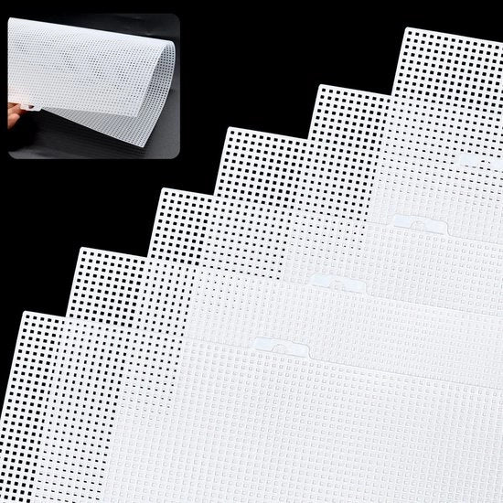 Set di 6 agozzini pieghevoli in mesh di plastica - 6 pezzi - flessibile e duraturo - per artigianato - tagliabile per progetti creativi - tela di plastica