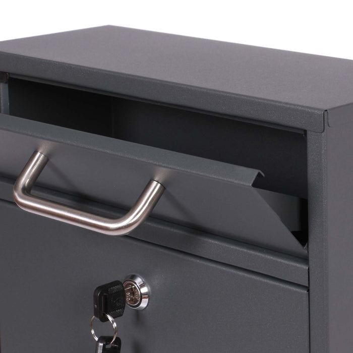 Cassetta delle lettere 2x3 V52 antracite a muro Con serrature e targhette nome Posta