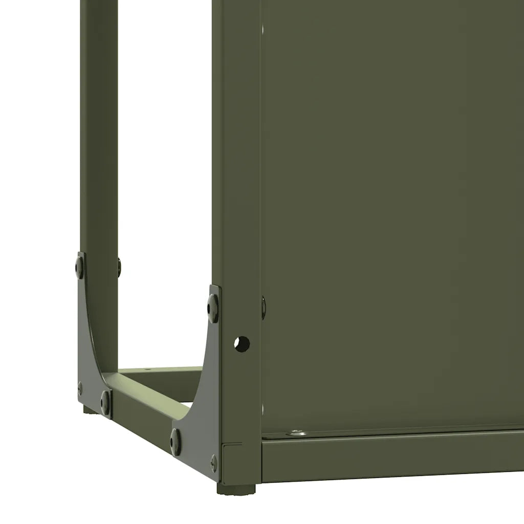 Rastrelliera per Legna da Ardere Verde Oliva 25x25x80 cm CFW9683983